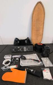 Camp Chef 3-Burner Camp Stove Kitchen Set w/ Wooden Board, Percolator, Cookware, Bags & Utensils