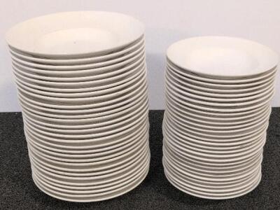 Bulk 60-Piece White Ceramic Dinner & Salad Plate Set, 10.5" & 7.5" Commercial Grade