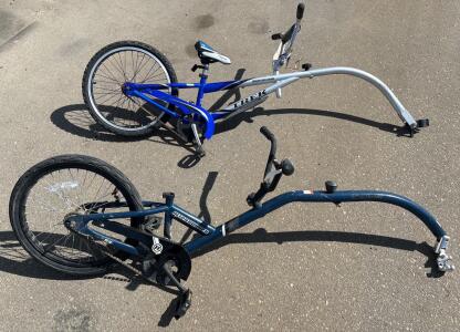 Trek Mountain Train & InSTEP Rocket 20" Tag-Along Trailer Bikes, Steel Frame, Blue, Single Speed