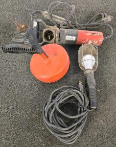 FLEX LW 1503 Wet Polisher/Grinder, Manual Drain Auger & 25ft Work Light