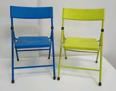 (2) Safety 1st Juvenile Children's Pinch-Free Folding Chairs Blue And Green