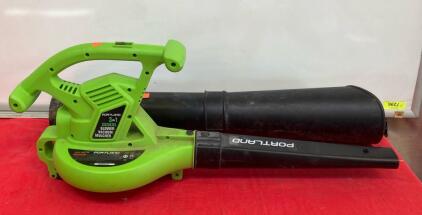 Portland 3-in-1 Electric Blower Vacuum Mulcher, 12A, 150 MPH, 410 CFM, Corded, (1) Additional Blower Nozzle (Not for The Blower In Lot)