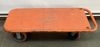 Heavy-Duty Steel Platform Cart, 48"x24", 2000 lb Capacity, 4 Wheels, Orange