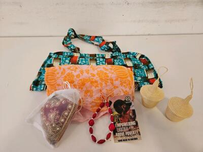 Handmade Rwandan Gift Set - Tote, 2 Woven Baskets, 2 Scarves, Bead Necklace, Heart Pouch | Full Circle Exchange