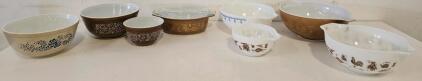 Vintage Pyrex Mixing Bowl Sets, Americana, Spring Blossom, Old Town Blue, Beaded Ivy, Casserole