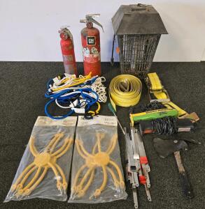 Mixed Lot: Mister Twister Electric Knife, Fire Extinguishers, Bug Zapper, Tire Chain Adjusters & More