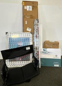 Big Picture Fame, Foldable Baby Bath, Stone Cutting board with small Metal Legs, Window Decals of Stained glass, and more