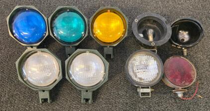 Military Surplus SL-101 SL-102 Marker & Convoy Lights Set, Blue/Amber/Clear/Red Lens, 24V