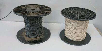 (2) Spools 10 AWG Stranded Wire, White Spool Is 3/4 Full, Black Spool Is 1/4 Full