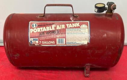 Midwest Products Air Works 51 7 Gallon Portable Air Tank, 125 PSI, Steel, USA Made