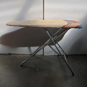 Freestanding Adjustable Ironing Board, 48"x15", Metal Frame, Folding, Geometric Cover