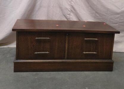 Lane Cedar Chest, Rope Handle, Estimated 48" Dark Wood, Aromatic Cedar Lined, Hinged Top