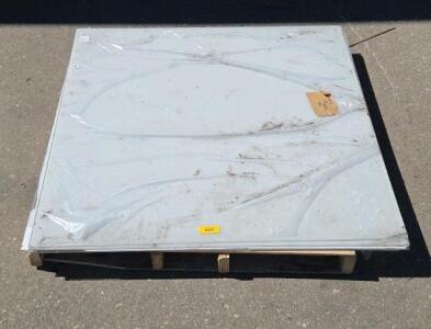 48"x48" White plexy glass Panels, Square Edge, Protective Film, Pallet of ~4 Panels