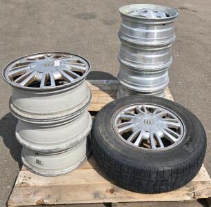 Buick 15x6 5-Lug Alloy Wheels Full Set with P195/70R15 Tire, Center Caps Included