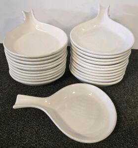 Tuxton White Ceramic Handled Rarebit Au Gratin Dishes 9.25" Set of 22, Commercial Grade China