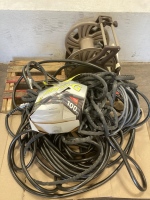 Pallet of Hoses and Hose Reel