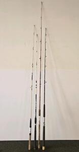 Lot of Four Fishing Rods &ndash; Includes Shakespeare Tiger 7' Medium-Heavy Spinning/Surf Rod