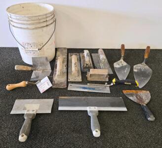 14-Piece Masonry & Drywall Tool Set w/ IRWIN Backsaw, 5-Gallon Bucket, Large Trowels