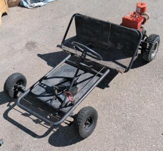Briggs & Stratton 2HP Engine Gas-Powered Go-Kart Frame &ndash; Vintage Project Kart, 60"x30", Rigid