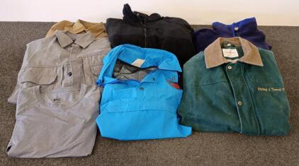 7 Piece Lot Large Men's Jackets Shirts Fleece REI Brassada KENT K-Way Peckham Large Assorted Colors