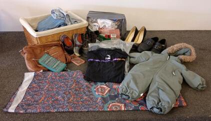 Large Mixed Lot &ndash; NOBO Jeans & Shorts, Shoes (Sz 7.5&ndash;12.5Y), Snowsuit, 30+ Pcs, Bags