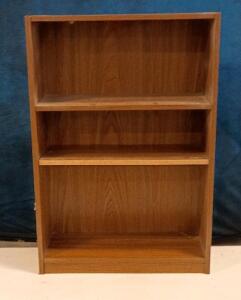 3-Shelf Medium Wood Grain Bookcase, Laminated Particleboard, 40"x24", Simple Contemporary