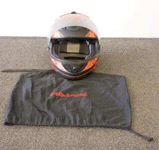 Hawk Full Face Motorcycle Helmet Large 62cm Flame Graphics with Bag