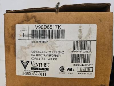 Mixed Lot HID Ballasts: Venture 1000W M47, Hydrel 70W, Osram 100W M90, Philips, Howard 200W