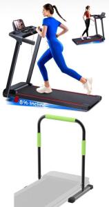 Walking Treadmill W/ 8% Incline & Handle Bar, Comes W/ Extra Free Stand Handle Bar
