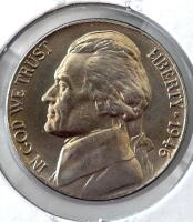 1946 Jefferson Nickel MS66, Philadelphia Mint, 5&cent; Coin, High Grade GEM in 2x2 Holder - 2