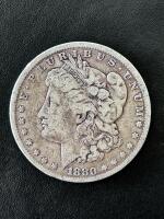 1880 Morgan Silver Dollar, USA, 90% Silver, Philadelphia Mint, Circulated Condition