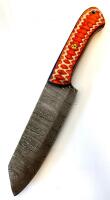 Custom Damascus Steel Kitchen Knife Set &ndash; Patterned Composite Handles, Mosaic Pins, Full Tang - 3