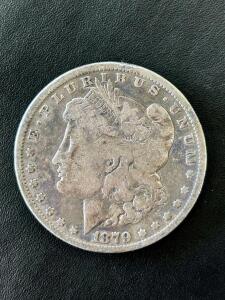 1879 Morgan Silver Dollar Coin &ndash; $1 US, 90% Silver, Early Issue, Circulated