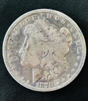 1879 Morgan Silver Dollar Coin &ndash; $1 US, 90% Silver, Early Issue, Circulated - 2