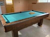 (OFFSITE) Full size Slate Pool Table With Balls And Harley Davidson Cover - 6