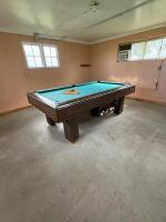 (OFFSITE) Full size Slate Pool Table With Balls And Harley Davidson Cover - 8