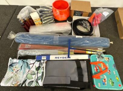 Mix Home Lot- Rag, Wall-Mounted, planter, air hockey, 4 bottles, 6 belts, and more.