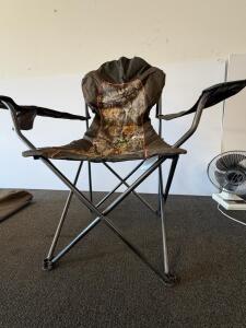 Realtree Edge Outfitter Folding Camping Chair, Padded, Steel Frame, 300 lb Capacity, Camo, Carry Bag