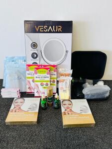 VESAUR LED Makeup Mirror, 8.5" Dual-Sided 1X/10X Magnification, Dimmable, 3 Color Modes, Skincare Products, Makeup, and More (Unopened Products)