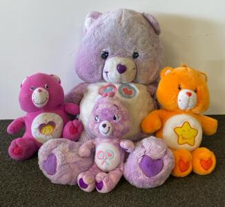 Care Bears Plush Set &ndash; Share Bear, Funshine Bear, Love-a-Lot Bear &ndash; Large & Medium Sizes