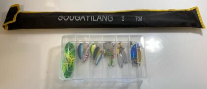 Sougayilang S180 2-Piece Spinning Rod with Assorted Lures and Carry Case