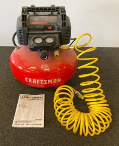 CRAFTSMAN CMEC6150 Pancake Air Compressor 6 Gal, 150 PSI, 2.6 SCFM, Hose + Manual, #29760136277