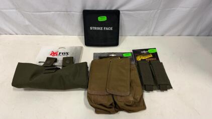 Level IV NGA 6x6 Hard Ballistic Armor Plate, Fox & Voodoo Tactical Pouches, MOLLE Compatible