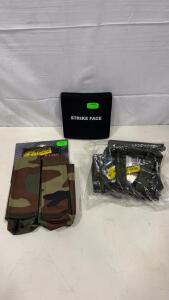 NGA Level IV 6"x6" Ballistic Armor Plate, Model 183508, w/ Voodoo Tactical Pouches, Made 2021