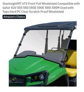 StarknightMT UTV Front Full Windshield Compatible with Gator XUV 550 560 560E 590E 590i 590M Used with Tops,Hard PC Clear Scratch Proof Windshield