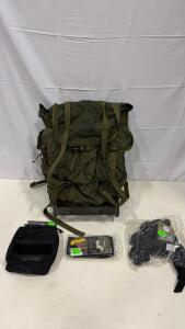 US Military ALICE Large Field Pack w/ Frame, Voodoo Tactical First Aid Kit, Holster & Pouch
