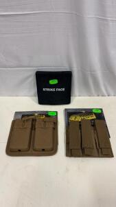 NGA Level IV 6"x6" Ballistic Armor Plate, Voodoo Tactical Double & Triple Magazine Pouches MOLLE