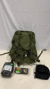 US Military Large ALICE Pack w/ Frame, Elite First Aid Trauma Kit, Voodoo Surgical Kit, Utility Pouch