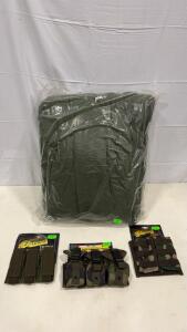 USGI Intermediate Cold Sleeping Bag w/Hood NSN 8465-01-049-0888 + 3 Voodoo Tactical Pouches