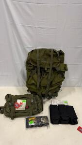U.S. Military ALICE Large Pack w/ Frame, Maxpedition Utility Bag, Triple Mag Pouches, Medical Kit